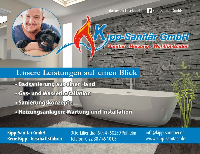 Werbeplakat Kipp Sanitär aus Pulheim